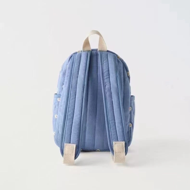 Mochila escolar infantil floral de margaritas