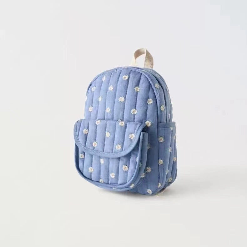 Mochila escolar infantil floral de margaritas
