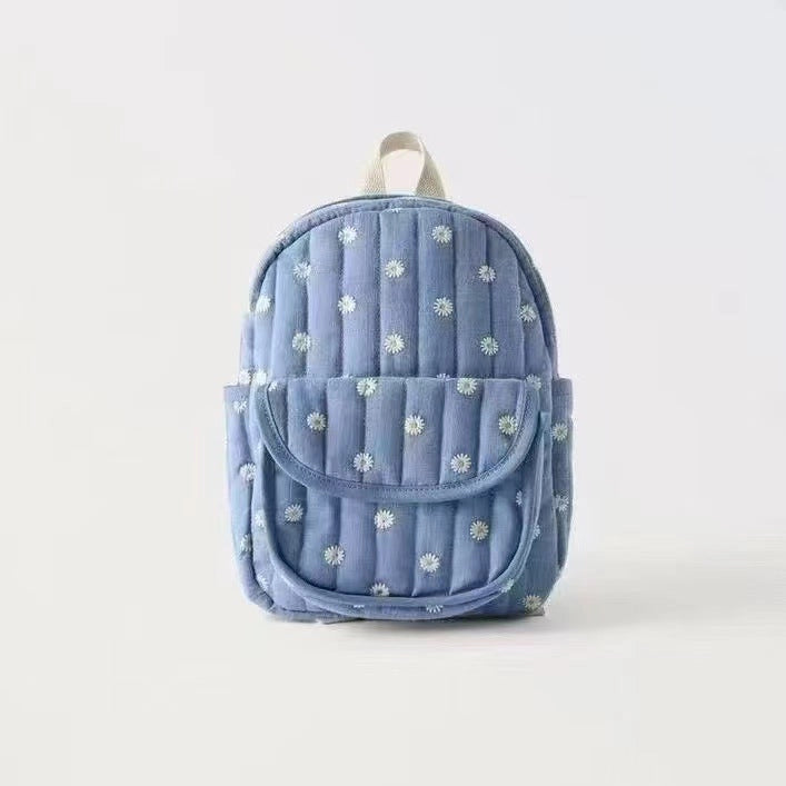 Mochila escolar infantil floral de margaritas